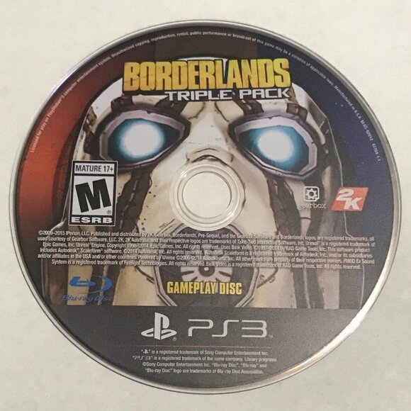 PS3 Borderlands Triple Pack Game Play Disc Only For Playstation 3 - Picture 1 of 2